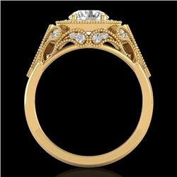 1.75 CTW VS/SI Diamond Solitaire Art Deco Ring 18K Yellow Gold - REF-436W4H - 37321