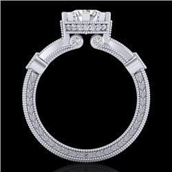1.71 CTW VS/SI Diamond Art Deco Ring 18K White Gold - REF-442F5N - 37061