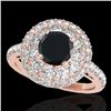Image 1 : 2.09 CTW Certified VS Black Diamond Solitaire Halo Ring 10K Rose Gold - REF-112M9F - 33692