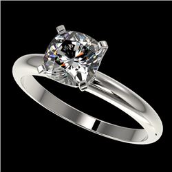 1.25 CTW Certified VS/SI Quality Cushion Cut Diamond Solitaire Ring 10K White Gold - REF-372H3M - 32