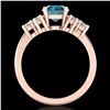 Image 4 : 2.1 CTW Intense Blue Diamond Solitaire Engagement Classic Ring 18K Rose Gold - REF-270X9R - 37608