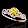 Image 1 : 1.33 CTW Certified SI/I Fancy Intense Yellow Diamond Solitaire Ring 10K Rose Gold - REF-213M6F - 353