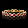 Image 1 : 22.89 CTW Ruby & Diamond Bracelet Yellow Gold 10K Yellow Gold - REF-291N5A - 40999