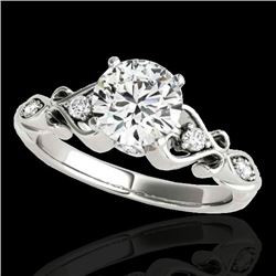 1.15 CTW H-SI/I Certified Diamond Solitaire Antique Ring 10K White Gold - REF-156R4K - 34810