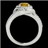 Image 2 : 2.15 CTW Certified SI/I Fancy Intense Yellow Diamond Solitaire Halo Ring 10K White Gold - REF-325V5Y