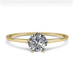 0.51 CTW Certified VS/SI Diamond Engagement Ring 18K Yellow Gold - REF-96A7V - 35884