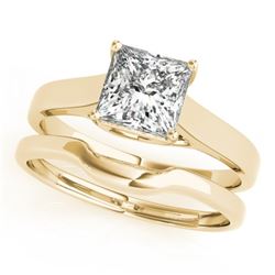 0.75 CTW Certified VS/SI Princess Diamond Solitaire Wedding 14K Yellow Gold - REF-204A5V - 32104