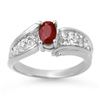 Image 2 : 1.43 CTW Ruby & Diamond Ring 14K White Gold - REF-56V7Y - 13344