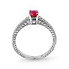 Image 2 : 1.01 CTW Ruby & Diamond Ring 18K White Gold - REF-43V6Y - 13786