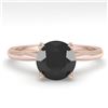 1.50 CTW Black Diamond Engagement Designer Ring 14K Rose Gold - REF-51W3H - 38469