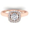 1.01 CTW Certified VS/SI Diamond Solitaire Halo Ring 14K Rose Gold - REF-182A9V - 30418