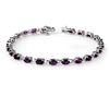 6.10 CTW Amethyst Bracelet 10K White Gold - REF-40X4R - 13585