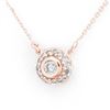 0.45 CTW Certified VS/SI Diamond Necklace 14K Rose Gold - REF-44V2Y - 11460