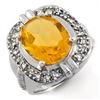 4.68 CTW Citrine & Diamond Ring 10K White Gold - REF-50N5A - 10016