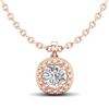 1.10 CTW VS/SI Diamond Solitaire Art Deco Stud Necklace 18K Rose Gold - REF-218F2N - 37122