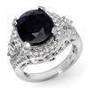8.65 CTW Blue Sapphire & Diamond Ring 14K White Gold - REF-139R3K - 11918