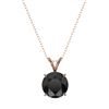 Image 4 : 2 CTW Fancy Black VS Diamond Solitaire Necklace 10K Rose Gold - REF-43M2F - 33234