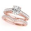 1.61 CTW Certified VS/SI Diamond Solitaire 2Pc Wedding Set 14K Rose Gold - REF-389M5F - 31761