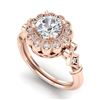1.20 CTW VS/SI Diamond Solitaire Art Deco Ring 18K Rose Gold - REF-345X2R - 37050