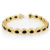 12.0 CTW Blue Sapphire Bracelet 10K Yellow Gold - REF-94W5H - 11760