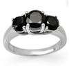 2.50 CTW VS Certified Black & White Diamond 3 Stone Ring 18K White Gold - REF-83W3H - 13498