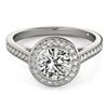 1.30 CTW Certified VS/SI Diamond Solitaire Halo Ring 18K White Gold - REF-385R3K - 26416