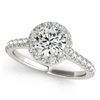 1.40 CTW Certified VS/SI Diamond Solitaire Halo Ring 18K White Gold - REF-377M6F - 26392