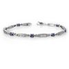 2.32 CTW Blue Sapphire & Diamond Bracelet 10K White Gold - REF-37V5Y - 14128