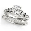1.22 CTW Certified VS/SI Diamond Solitaire 2Pc Wedding Set Antique 14K White Gold - REF-375H5M - 315