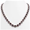 50.08 CTW Garnet & Diamond Necklace White Gold 10K White Gold - REF-555K6W - 40598