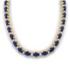 55.5.0 CTW Sapphire & VS/SI Certified Diamond Eternity Necklace 10K Yellow Gold - REF-292M2F - 29434