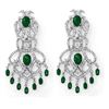 17.30 CTW Emerald & Diamond Earrings 14K White Gold - REF-434K7W - 11843