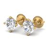 2 CTW VS/SI Diamond Solitaire Art Deco Stud Earrings 18K Yellow Gold - REF-591R2K - 37306