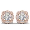 1.50 CTW Certified VS/SI Diamond Art Deco Stud Earrings 14K Rose Gold - REF-196M2F - 30514