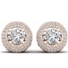 1.75 CTW Certified VS/SI Diamond Art Deco Micro Halo Stud Earrings 14K Rose Gold - REF-207Y6X - 3049
