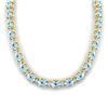 37.5 CTW Aquamarine & VS/SI Certified Diamond Eternity Necklace 10K Yellow Gold - REF-425A5V - 29418
