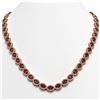 32.82 CTW Garnet & Diamond Necklace Rose Gold 10K Rose Gold - REF-501V3Y - 40446