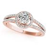 1 CTW Certified VS/SI Diamond Solitaire Halo Ring 18K Rose Gold - REF-196Y9X - 26680