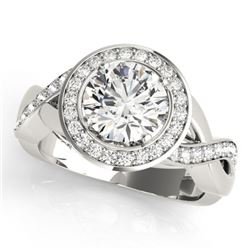 1.50 CTW Certified VS/SI Diamond Solitaire Halo Ring 18K White Gold - REF-243R5K - 26170