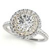 1.25 CTW Certified VS/SI Diamond Solitaire Halo Ring 18K White & Yellow Gold - REF-214M9F - 26224