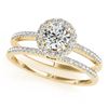 1.11 CTW Certified VS/SI Diamond 2Pc Wedding Set Solitaire Halo 14K Yellow Gold - REF-191K5W - 30800
