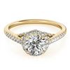1.50 CTW Certified VS/SI Diamond Solitaire Halo Ring 18K Yellow Gold - REF-392A2V - 26993