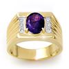2.56 CTW Tanzanite & Diamond Men's Ring 10K Yellow Gold - REF-90A9V - 13514