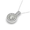 0.40 CTW Certified SI Diamond Solitaire Halo Necklace 14K White Gold - REF-43H3M - 30081