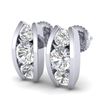 2.18 CTW VS/SI Diamond Solitaire Art Deco Stud Earrings 18K White Gold - REF-300N2A - 37010