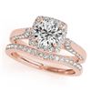1.79 CTW Certified VS/SI Diamond 2Pc Wedding Set Solitaire Halo 14K Rose Gold - REF-397A5V - 30712
