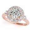 1.50 CTW Certified VS/SI Diamond Solitaire Halo Ring 18K Rose Gold - REF-404H4M - 26312