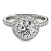 1.08 CTW Certified VS/SI Diamond Solitaire Halo Ring 18K White Gold - REF-200A2V - 26985