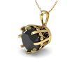1.50 CTW Black Diamond Solitaire Necklace 18K Yellow Gold - REF-56A4V - 35731