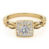 0.55 CTW Certified VS/SI Diamond Solitaire Halo Ring 18K Yellow Gold - REF-88X2R - 26256